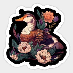 Flower Duck Aesthetic Sticker